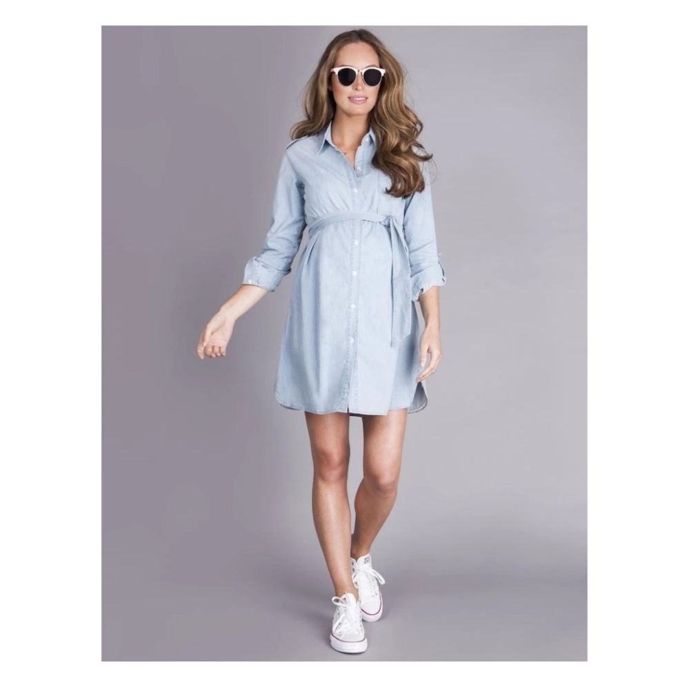 Seraphine maternity chambray dress - Picture 4 of 8